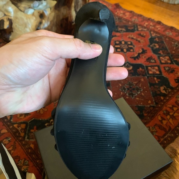 Open Toe Stilettos w/ Ankle Strap Black - Picture 4 of 6